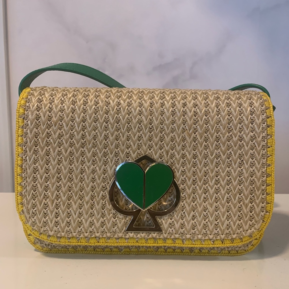 Kate Spade Nicola Raffia Twistlock Shoulder Bag